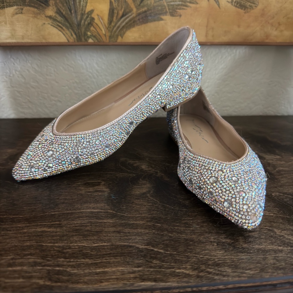 Betsey Johnson Iridescent Crystal Pointed Flats - Picture 2 of 6